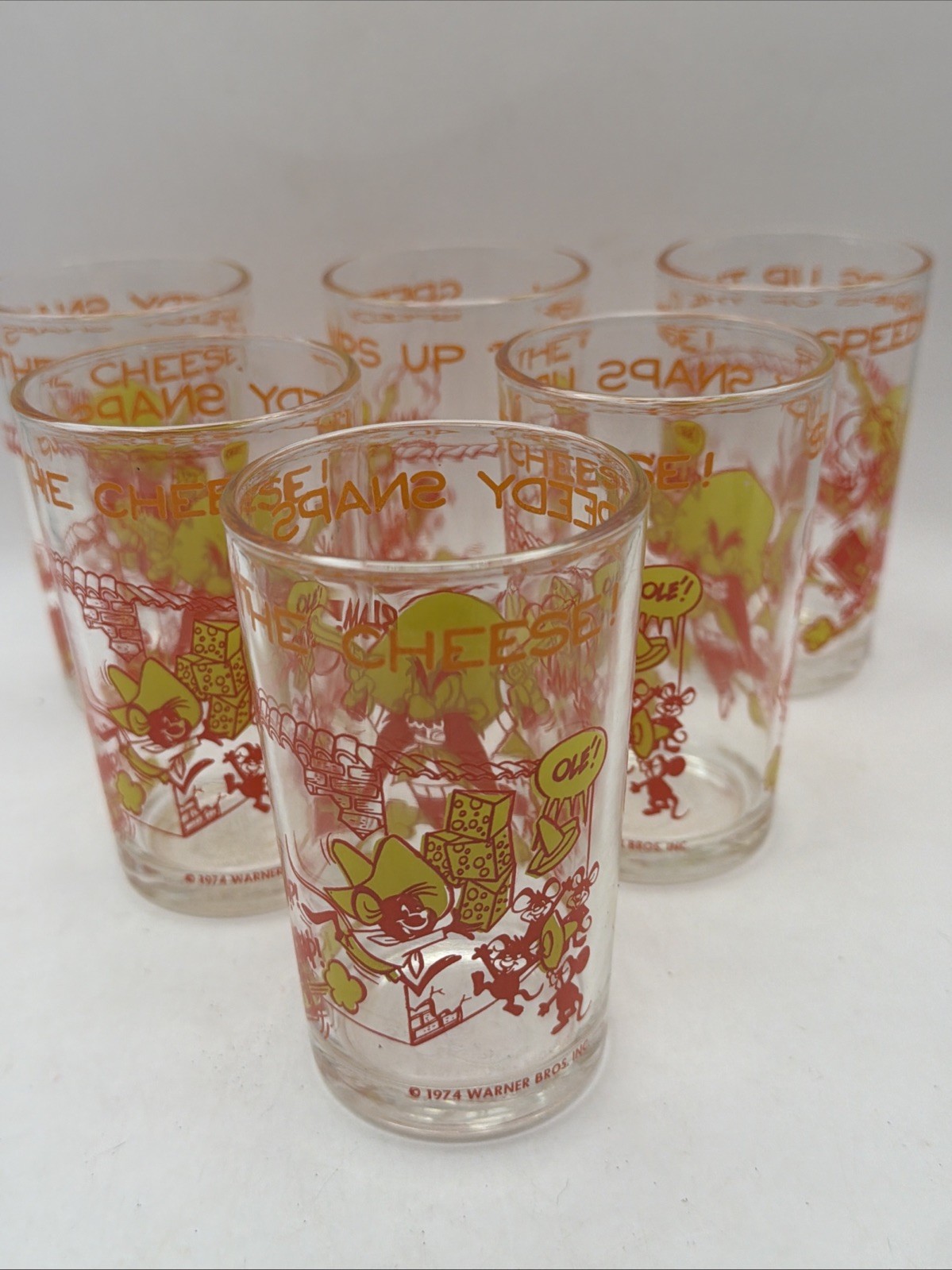 6 Yosemite Sam Speedy Snaps Up The Cheese Glass 1974 Warner Bros Looney Tunes