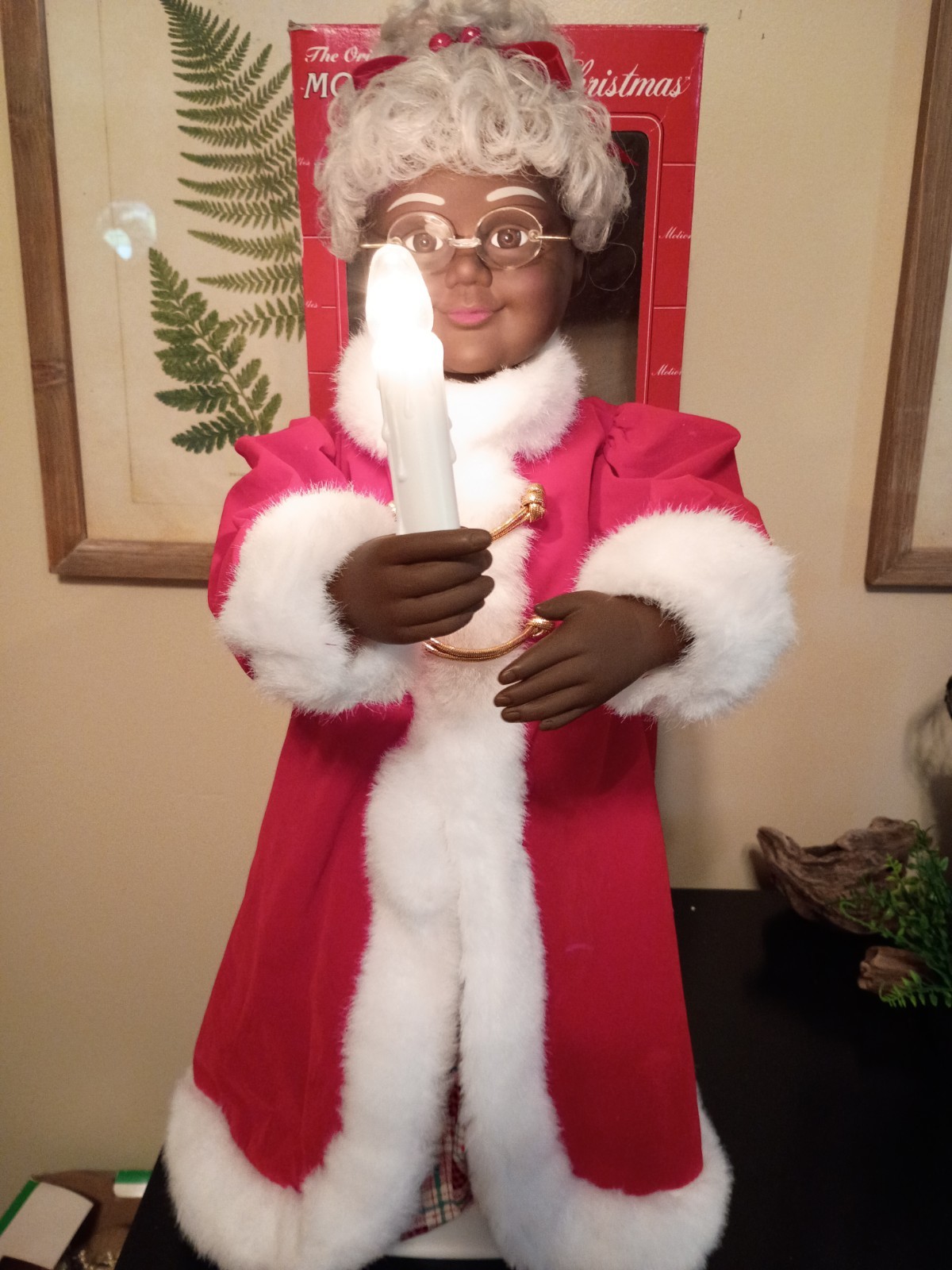 Vintage Htf Black Mrs Claus Telco Motion-ettes 24 In Animated Figure In Box 