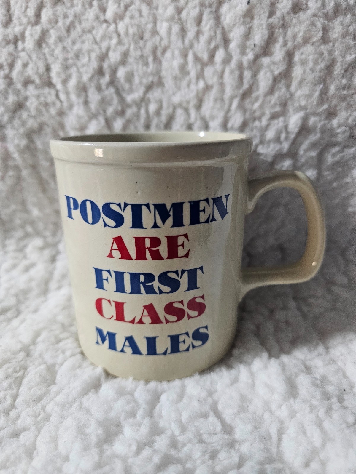 Vintage Postmen Are First Class Males Coffee Mug Cup Japan USPS Post Office 4\