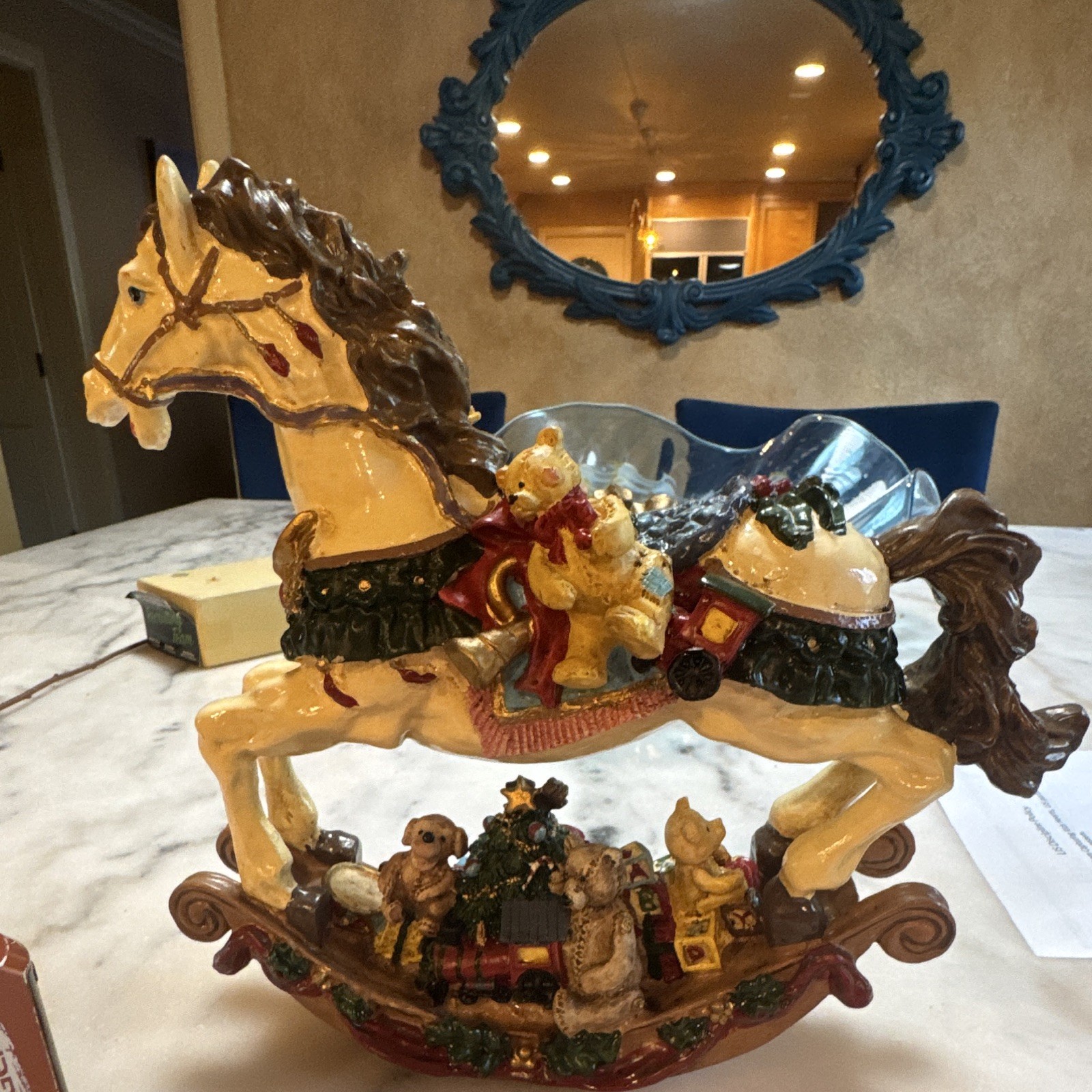 Vintage Ceramic Christmas, Rocking Horse, 12 Inches Tall