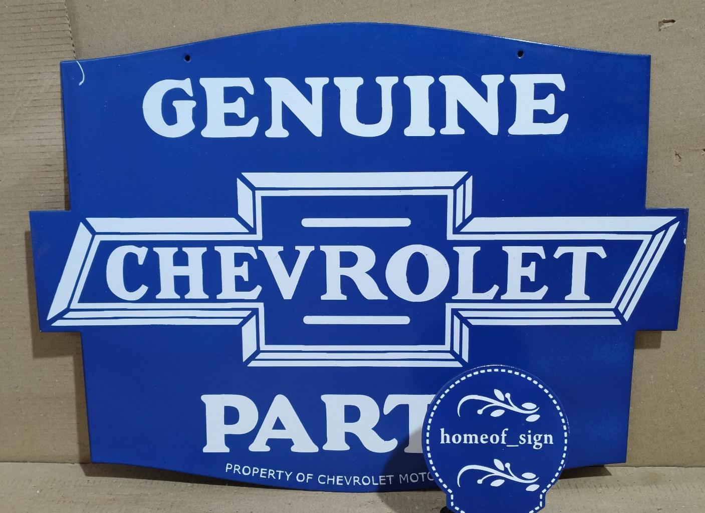Chevrolet Genuine Parts Porcelain Enamel Sign 24 x 18 Inches 2 Sides