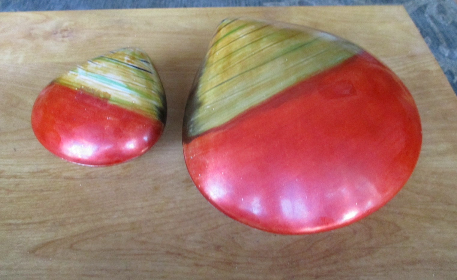 Vtg Large Japanese Wakasa Lacquer Clam Shell Box, 8 1/2\