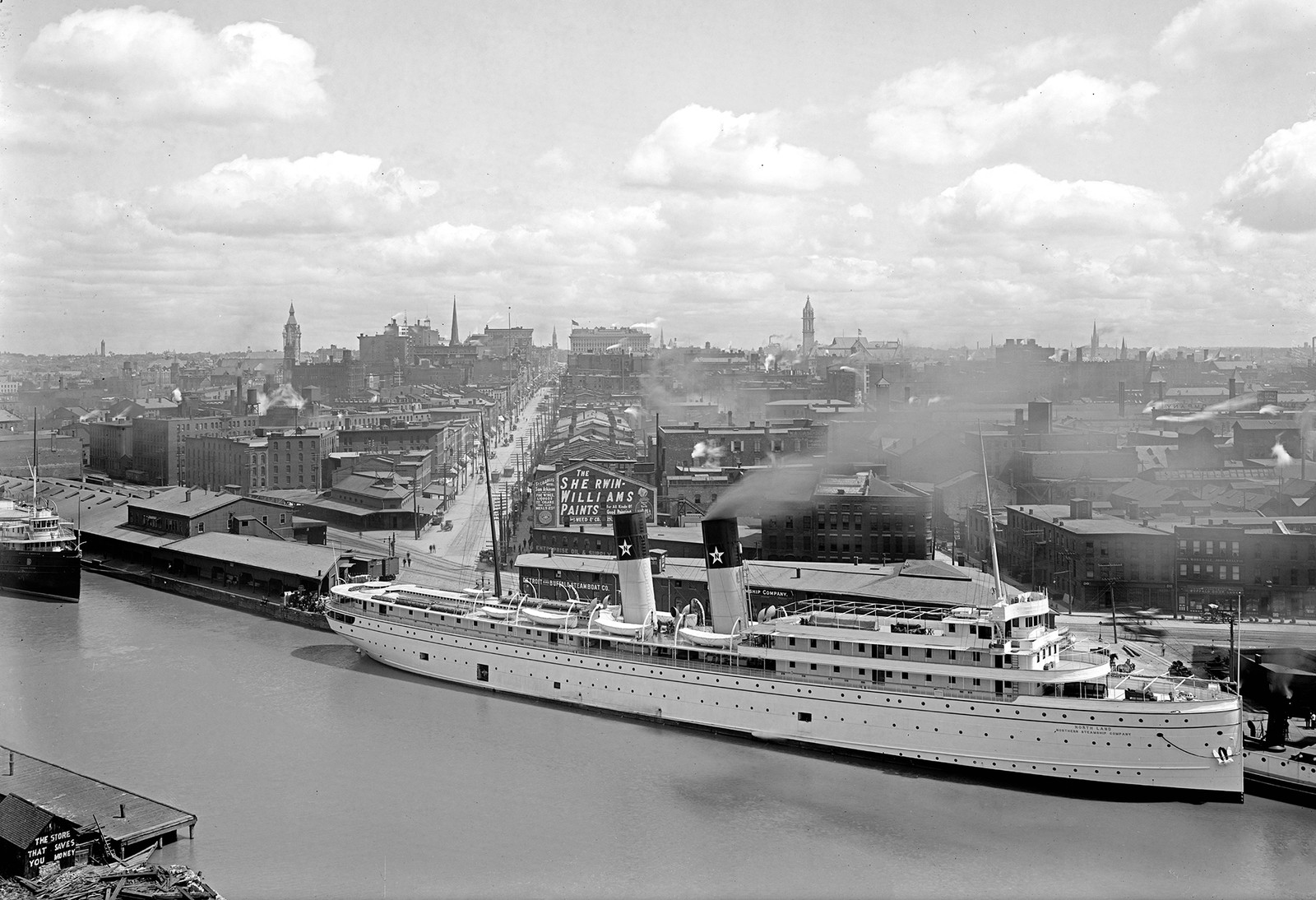 1905 North Land Steamship & Main St, Buffalo Old Photo 13\ 1905 North Land Steamship & Main St, Buffalo Old Photo 13\