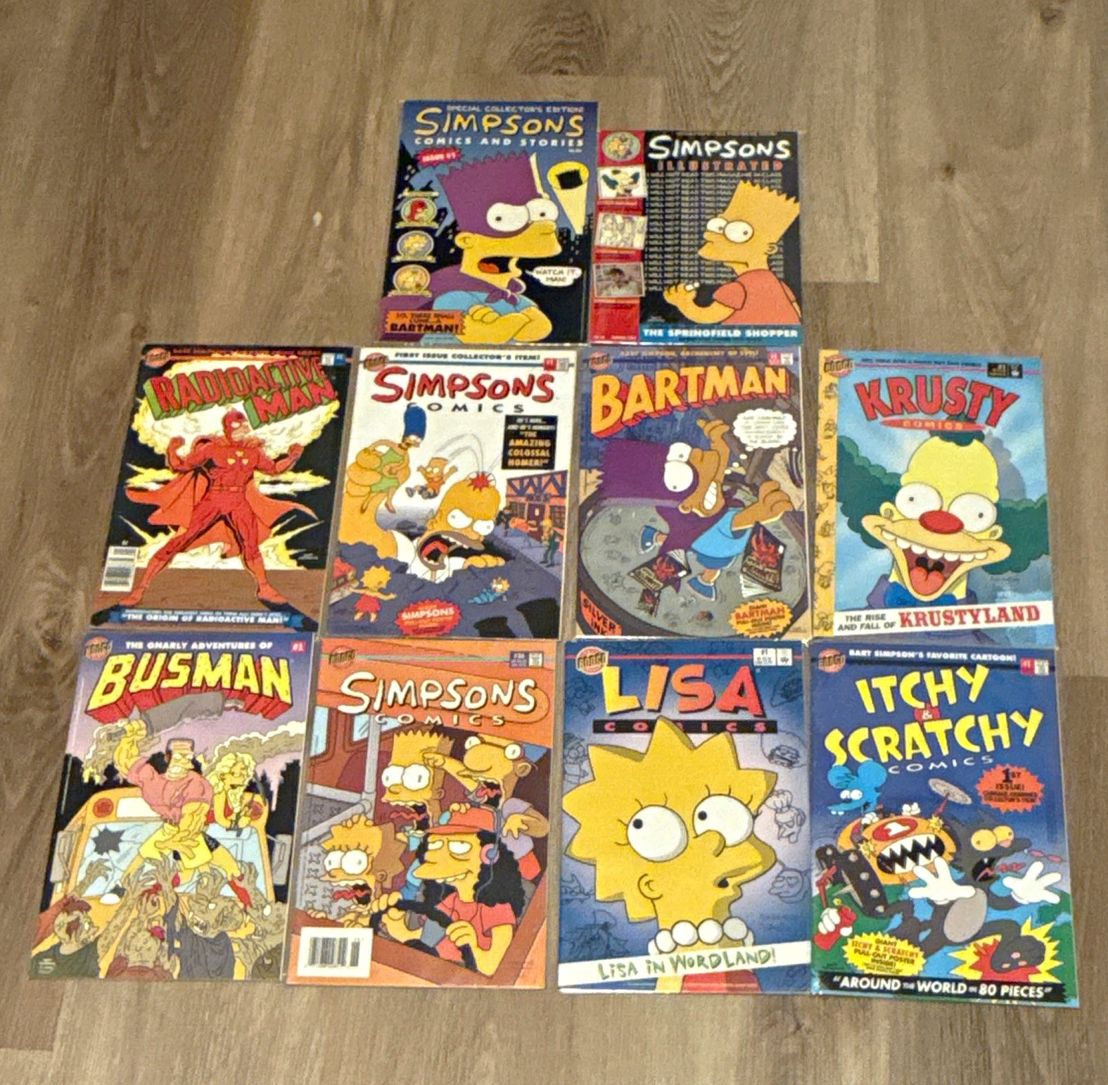 The Simpsons Comic Book Lot: Bartman, Krusty, Lisa, Itchy & Scratchy - Near Mint