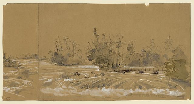 Photo:Niagara Falls NY 1853 Rapids Above American Falls Drawing