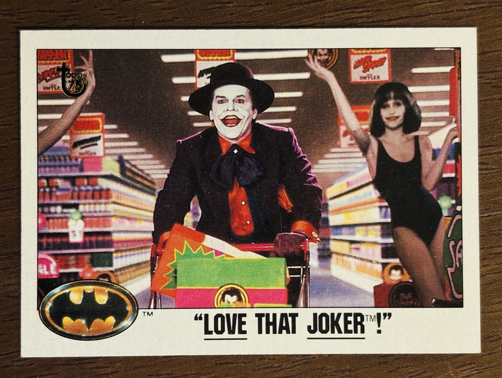 1989 Topps Batman #65 Batman Love That Joker SP Rare 75th Gold Stamp Buyback