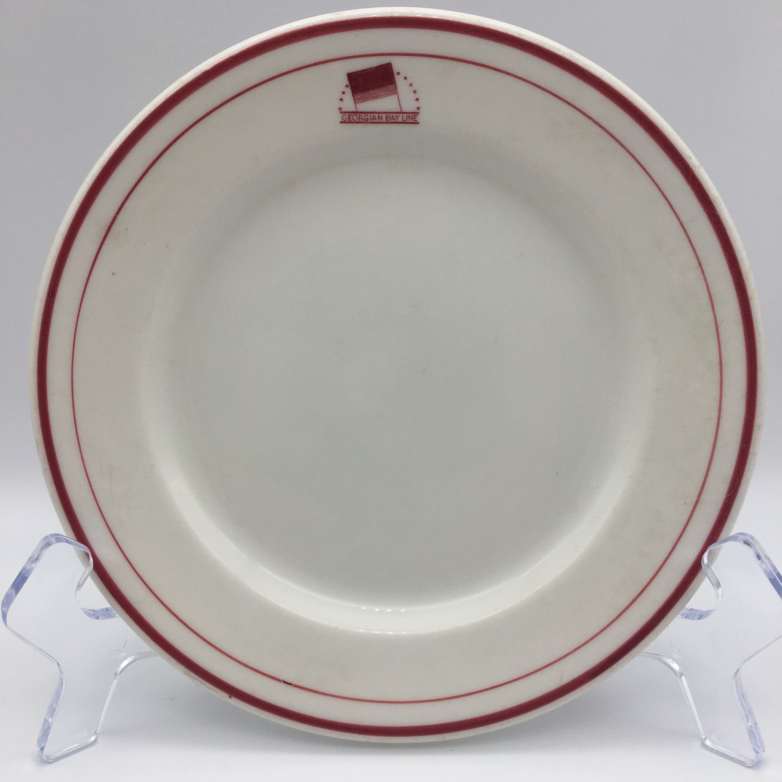 Georgian Bay Line O.P.Co. Syracuse China Red Flag Plate December 1942
