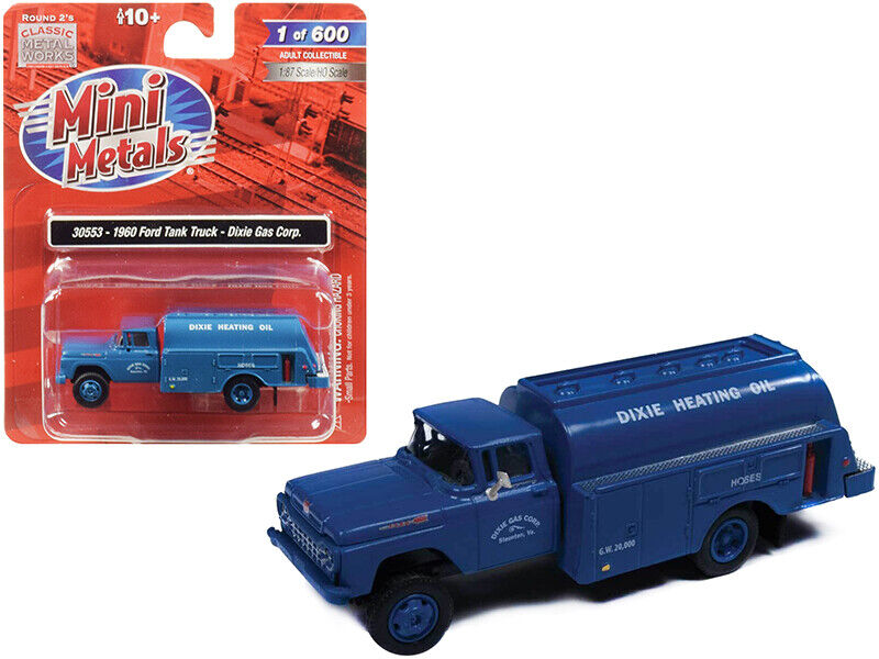 1960 Ford Tank Truck Dixie Gas Corp. Blue 1/87 HO Scale Model