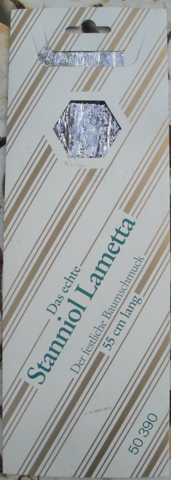 FIVE LEAD German Christmas Tree Tinsel SILVER Stanniol Lametta Foil Icicles Old