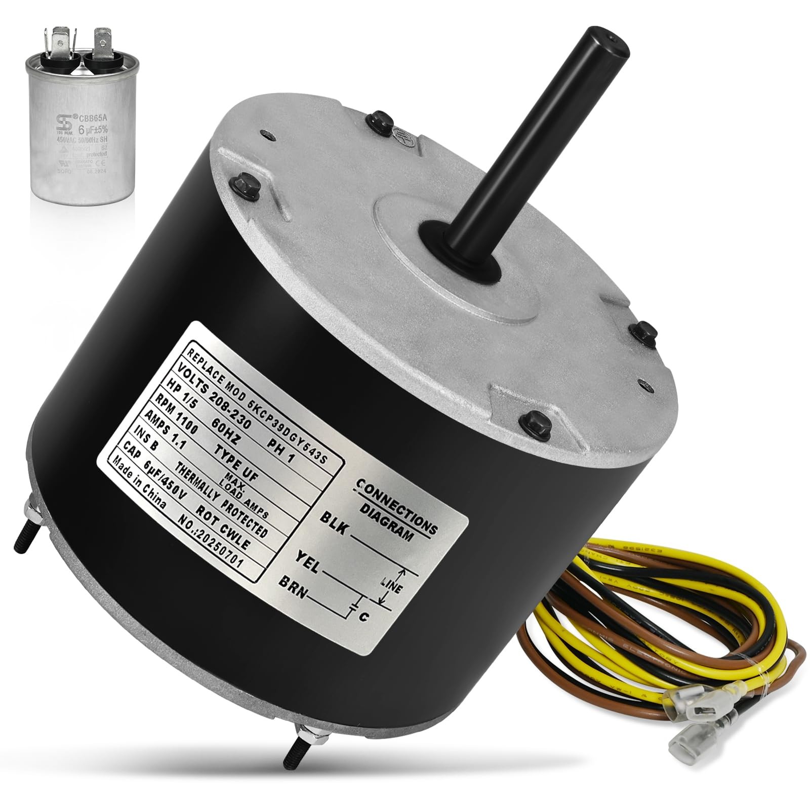 5KCP39DGY543S HC37GE219A Condenser Fan Motor 1/5HP 1100RPM 208-230V