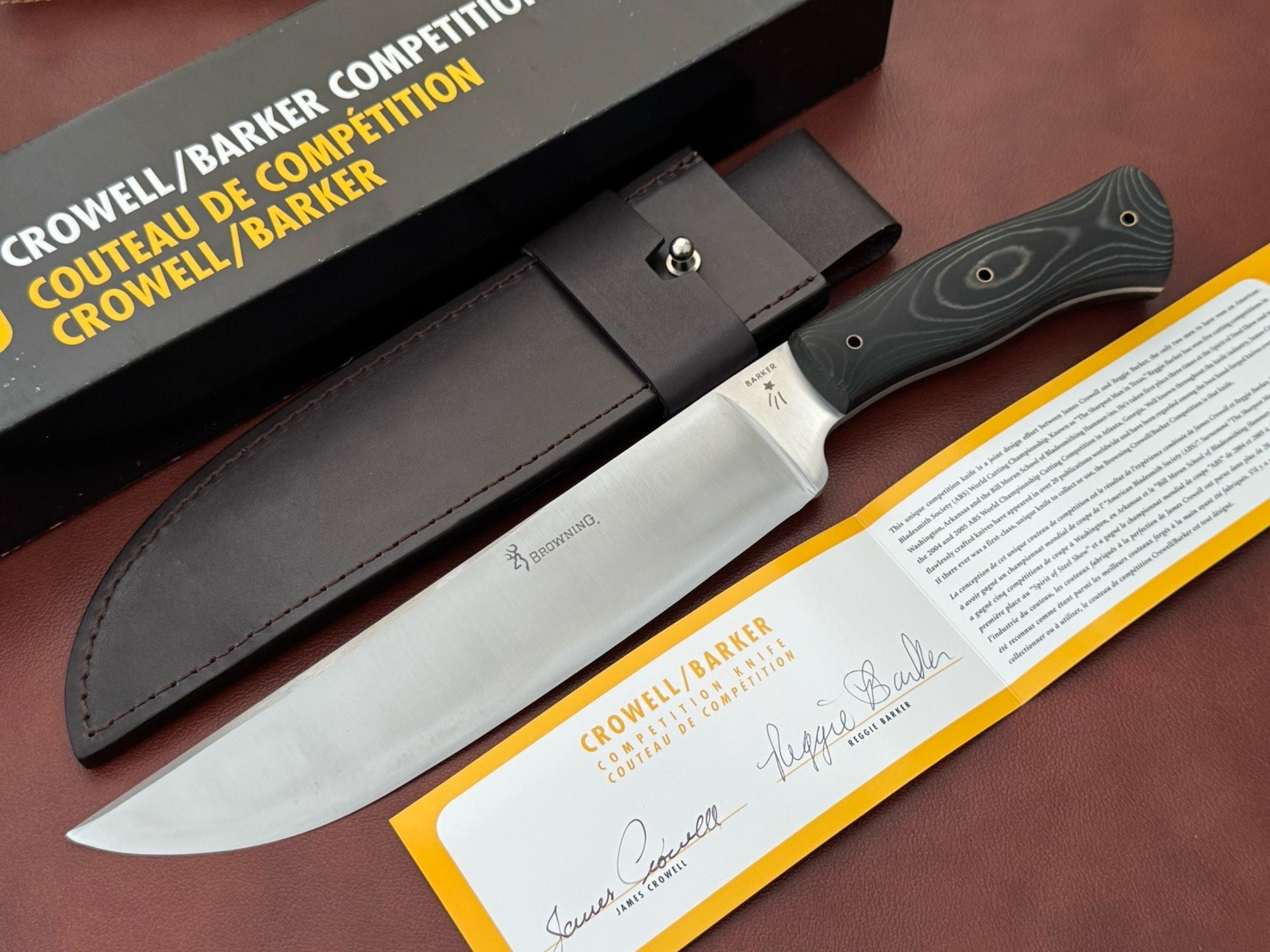 Browning Fixed Blade Competition Knife Jim Crowell / Reggie Barker Design