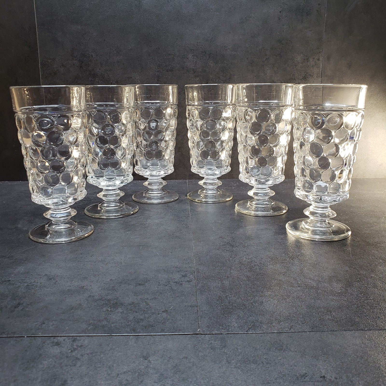 Westmoreland Glass 1000 Thousand Eye Iced Tea Footed Glass