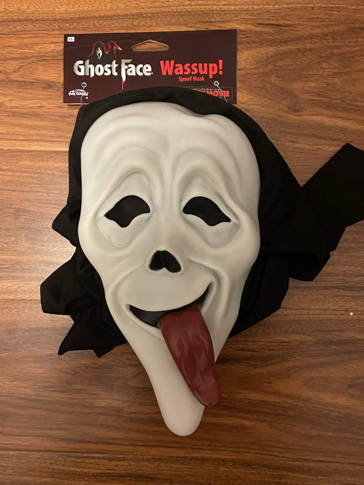 Adult Scary Movie Wassup Tongue Ghost Face Mens Halloween Costume Mask FunWorld