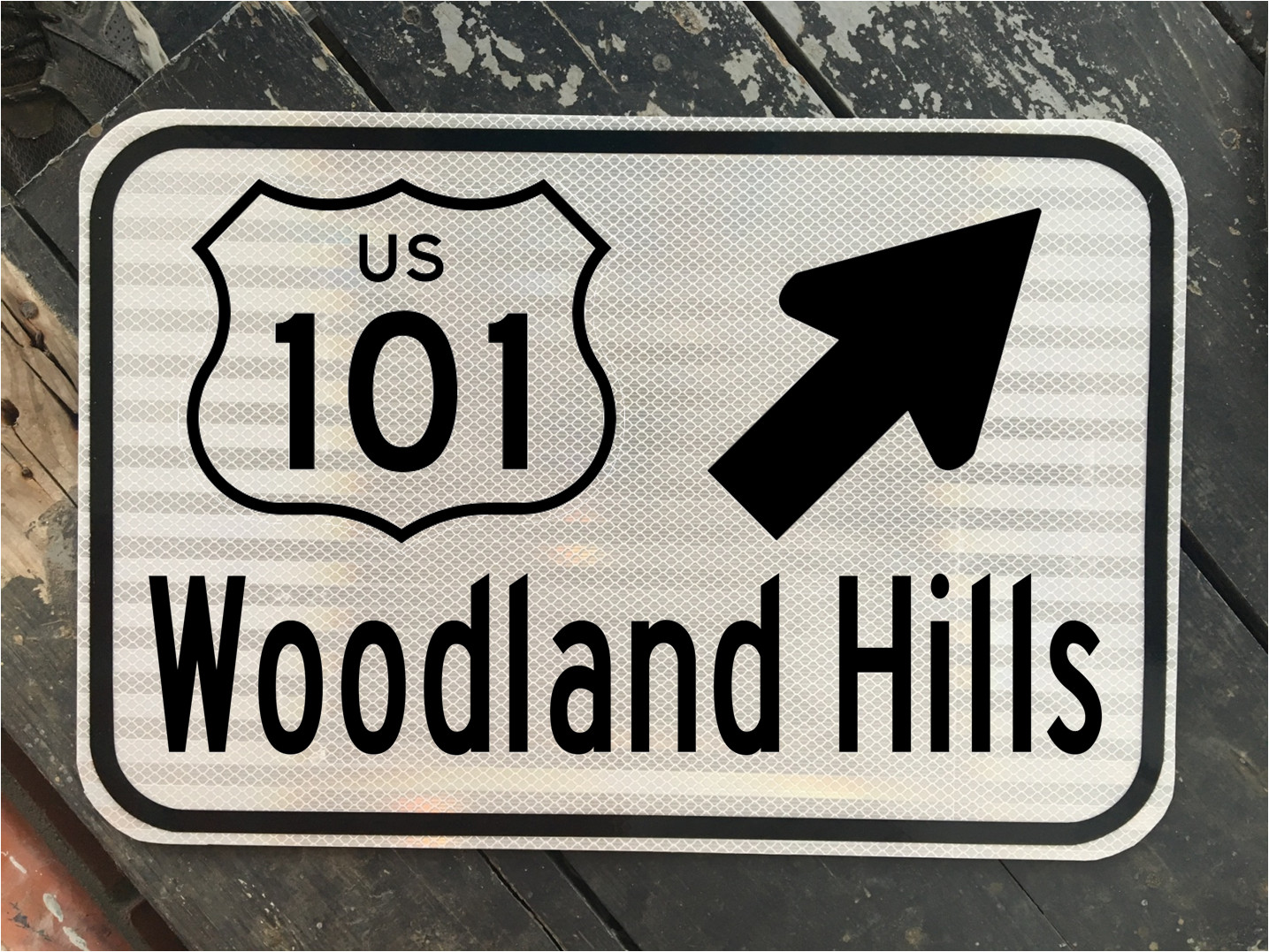 WOODLAND HILLS California US 101 Highway road sign 12\