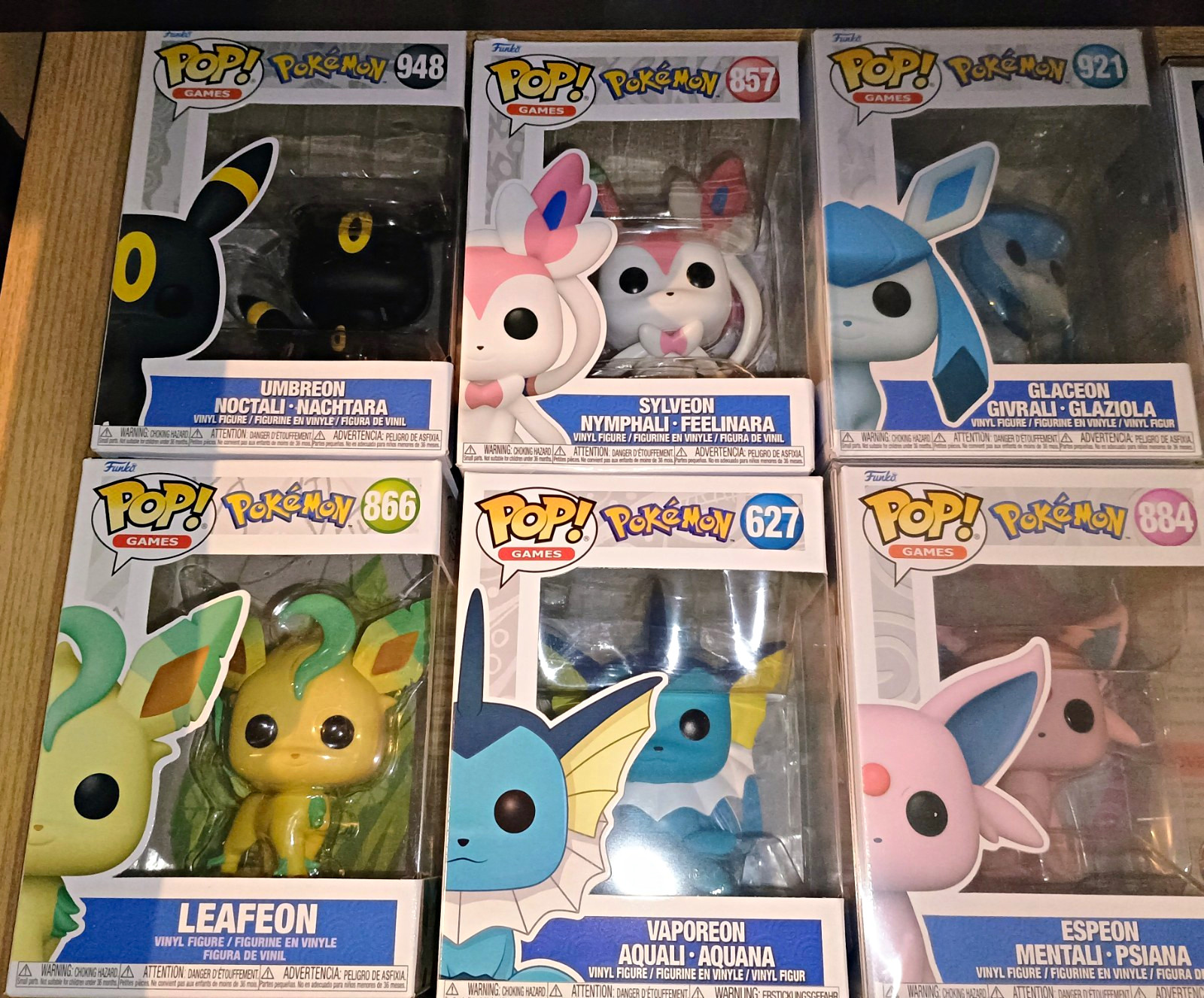 Funko Pop Pokémon Eeveelution Lot of 6