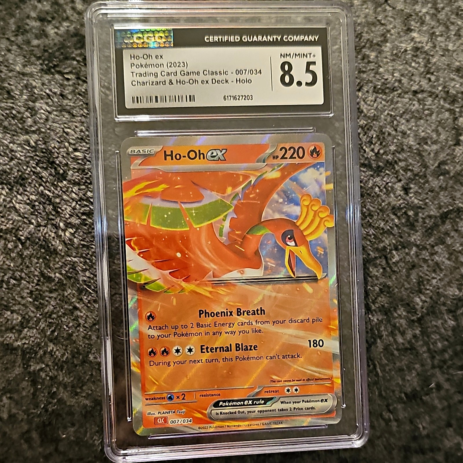 2023 Pokémon Ho-Oh ex 007/034 Holo CGC 8.5 Trading Card Game Classic ENG