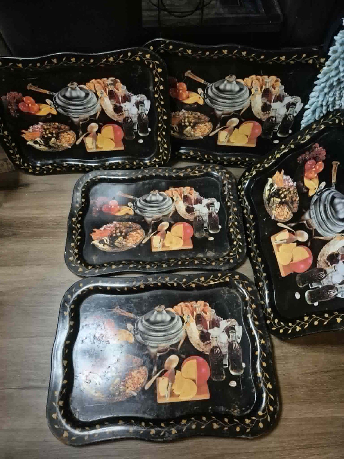 Retro Vintage Serving Tray Set - MCM 1950s Coca-Cola Memorabilia - 5 Coke Trays