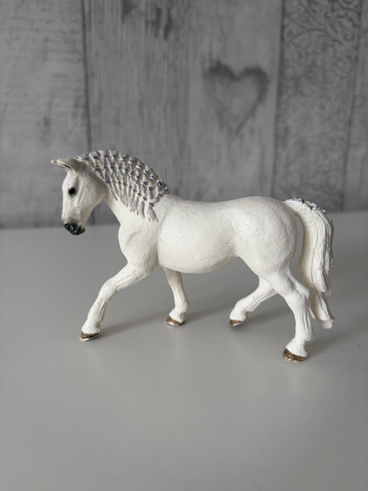 Schleich Horse 13819 Lipizzaner Mare White Horse Purple Braids 2016 Retired