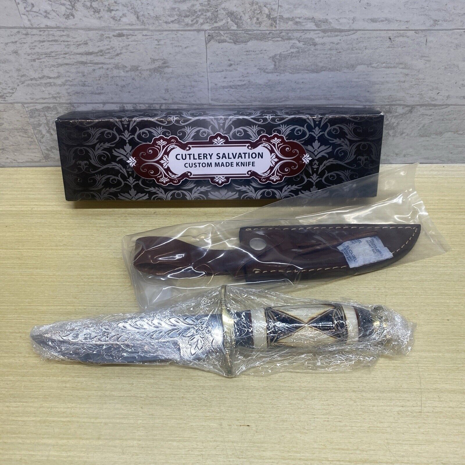 Cutlery Salvation Knife Handmade Engraved Handle NEW IN BOX