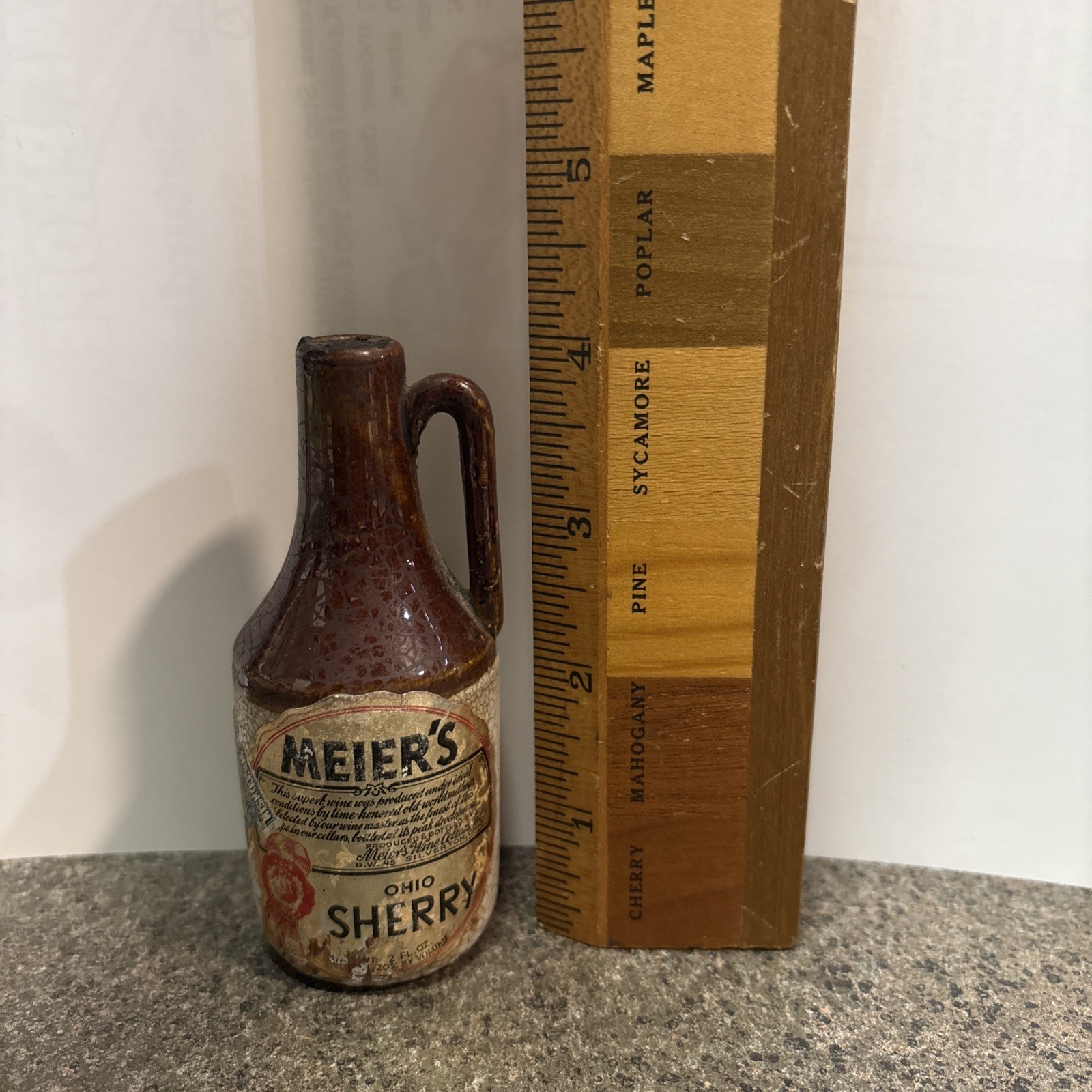 UHL Antique Advertising Miniature Ohio Stoneware Jug Meier's 1930s UHL Antique Advertising Miniature Ohio Stoneware Jug Meier's 1930s