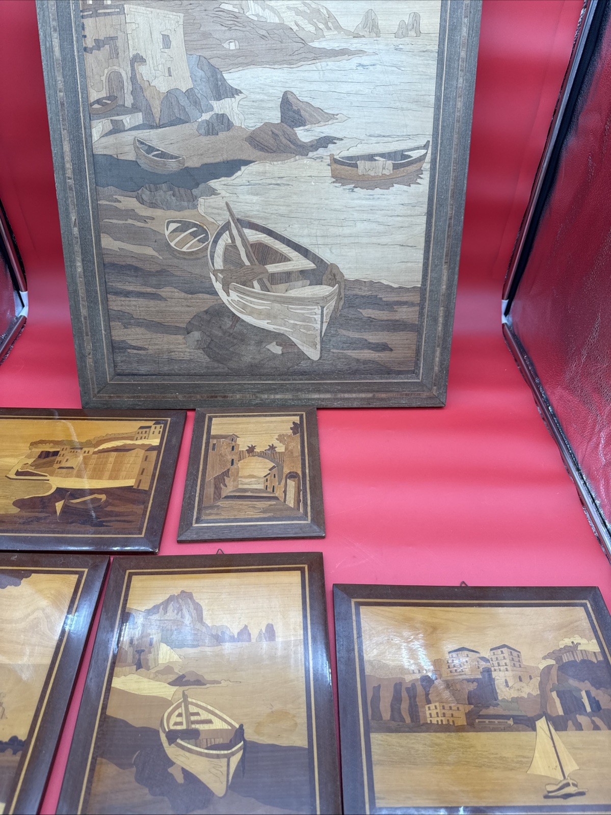 Inlaid Wood “Gabriella” Picture Hand Made In Sorrento Italy Lot