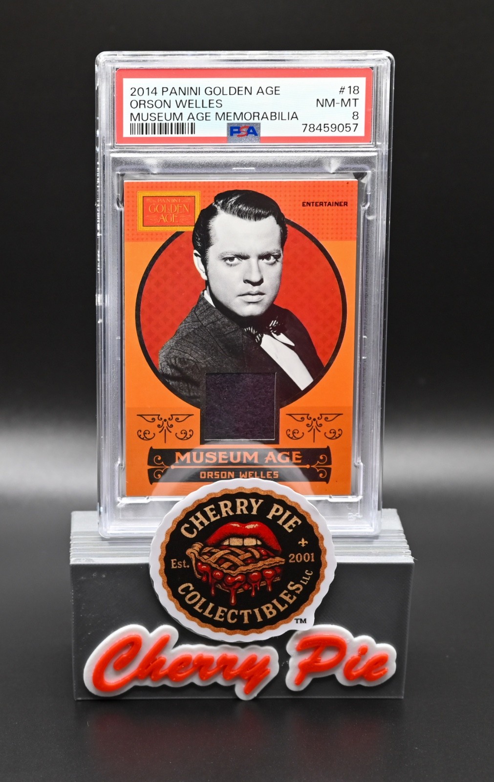 RARE 2014 Panini Golden Age Orson Welles Museum Age Memorabilia Relic PSA 8