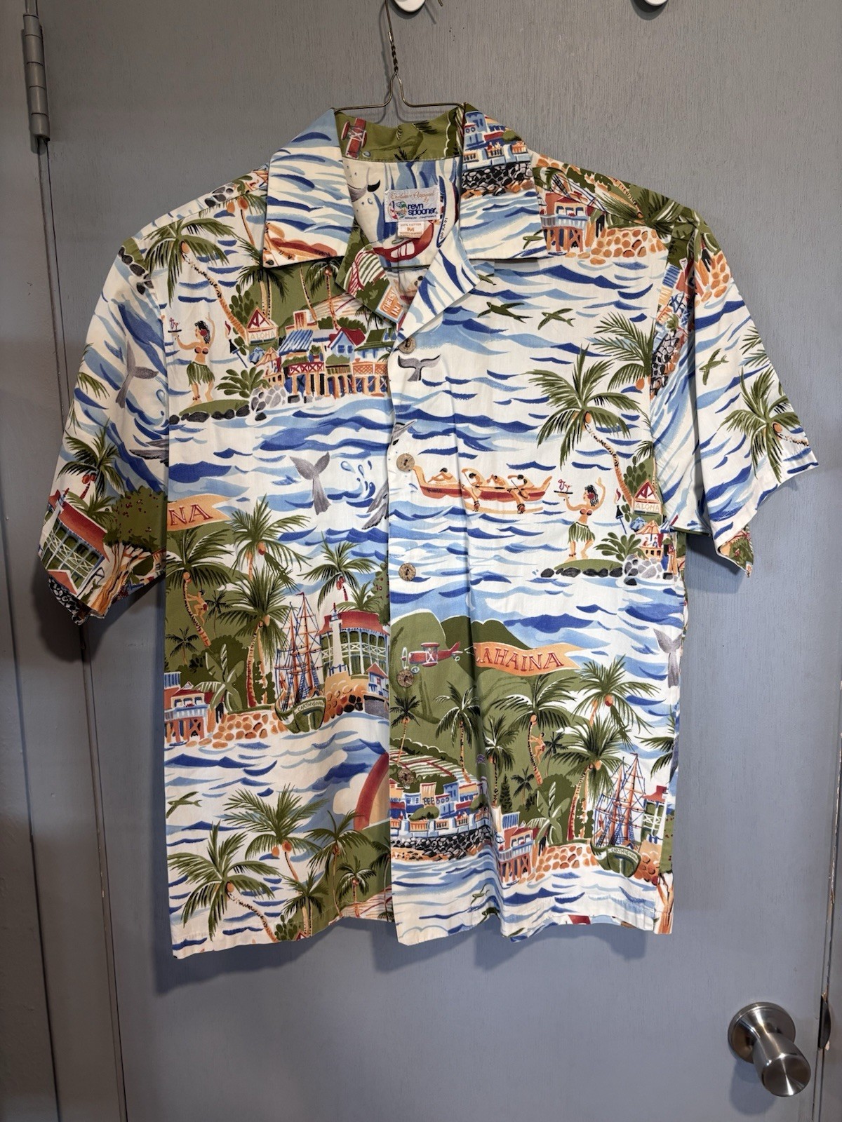 Vtg Reyn Spooner Lahaina Cheeseburger in Paradise Hawaiian Shirt Medium Vtg Reyn Spooner Lahaina Cheeseburger in Paradise Hawaiian Shirt Medium