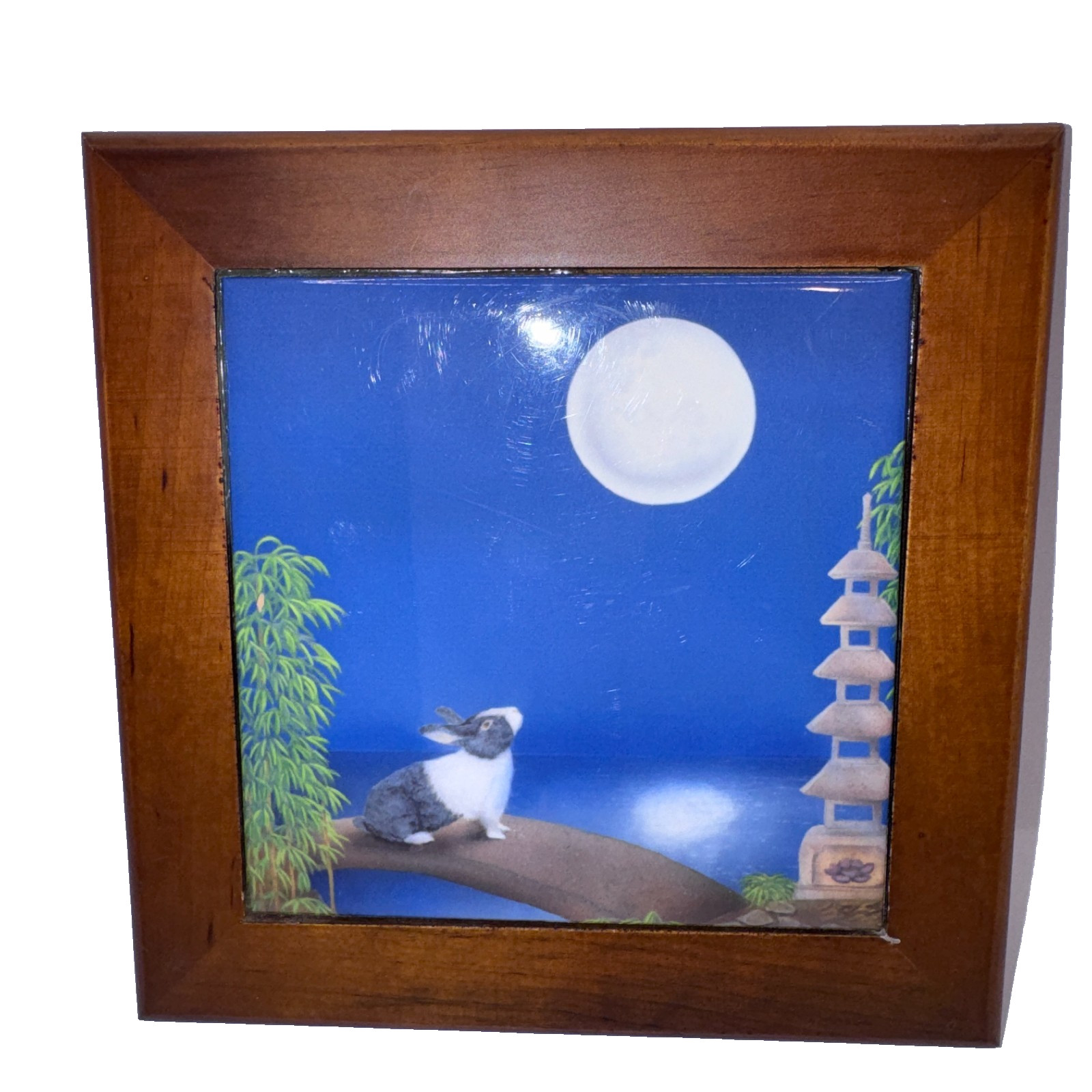 Aijo-no-kagami Reflection of Compassion Bunny Art Decorative Ceramic Tile