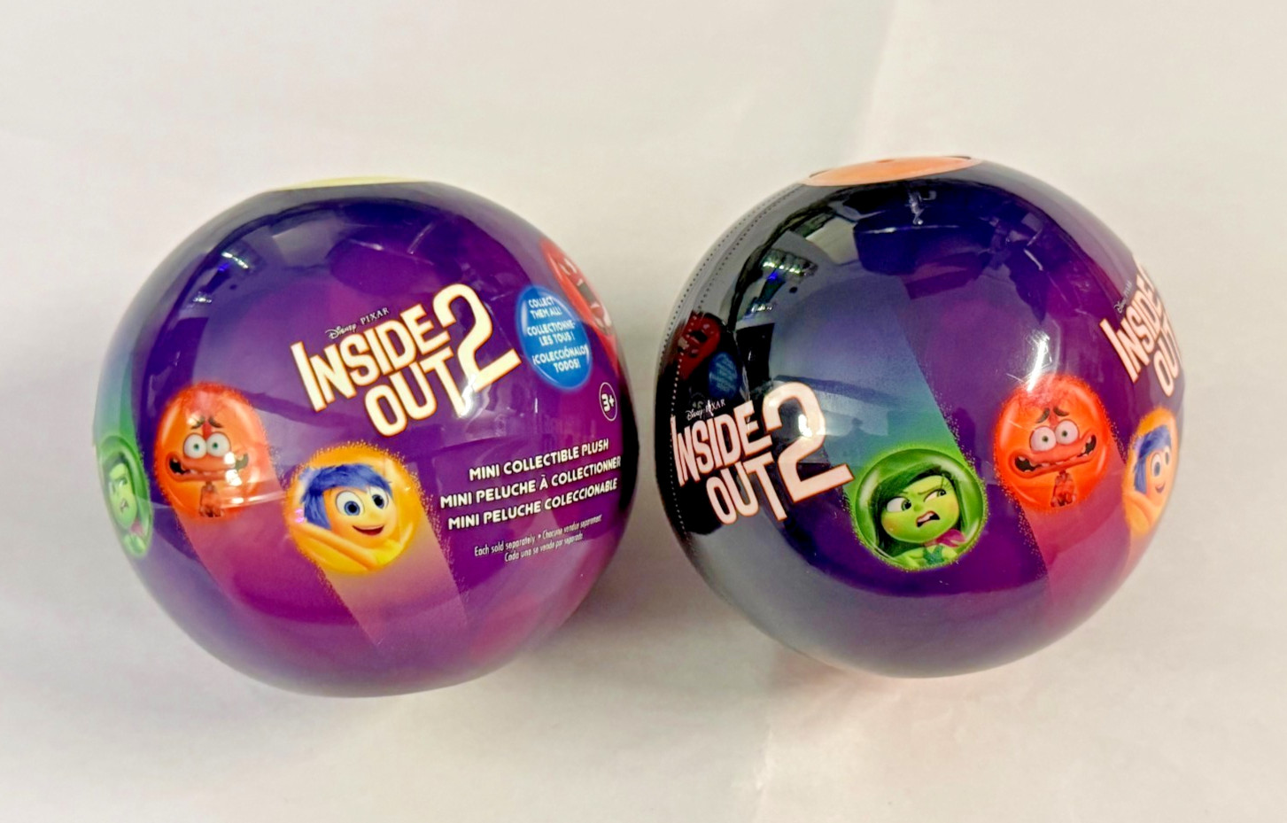 2 LOT Disney Pixar Inside Out 2 Mystery Balls with Mini Collectible Plush