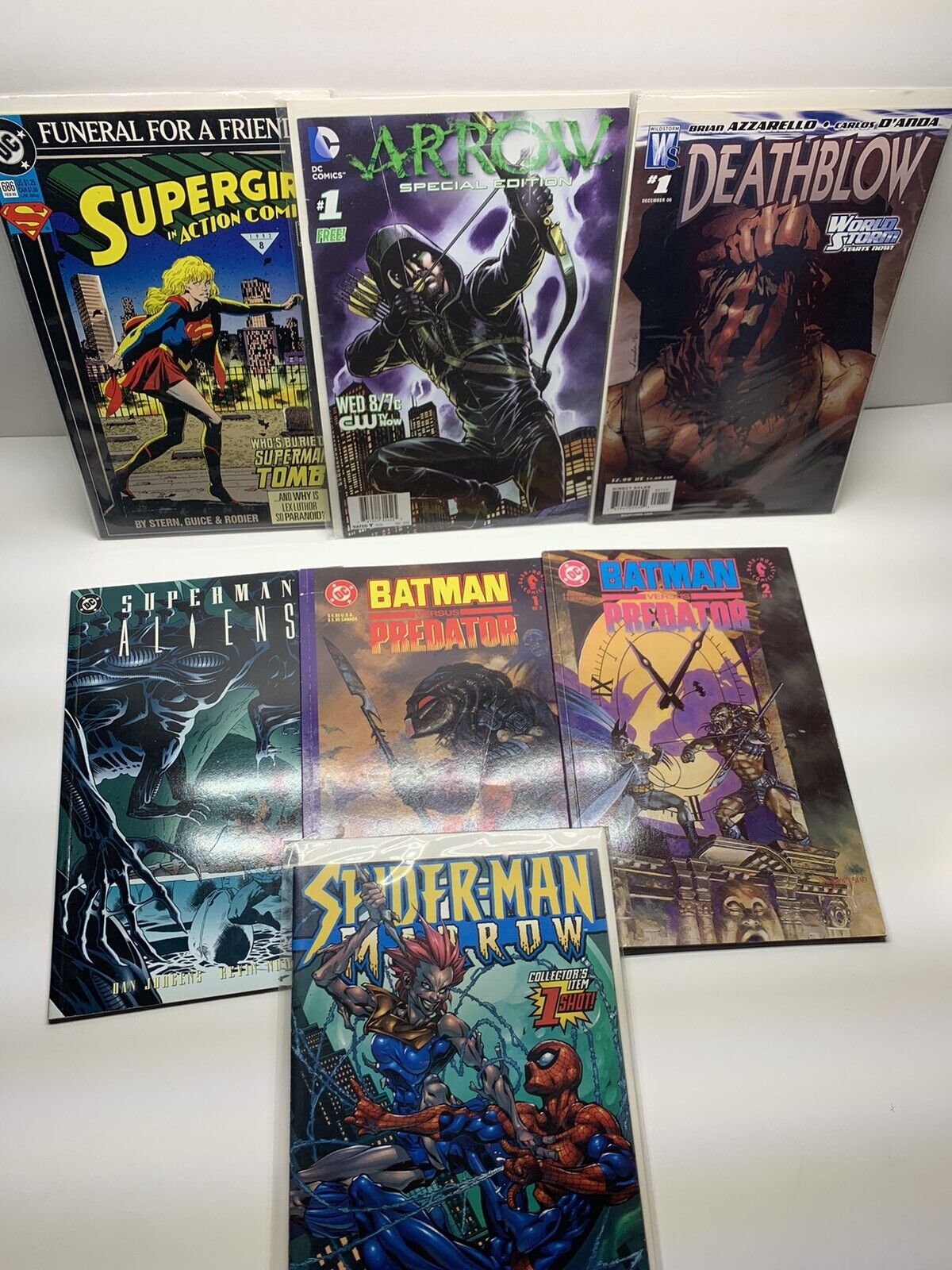 DC Marvel Comic Book Mixed Lot Of 7 Spider-Man Batman Superman 
