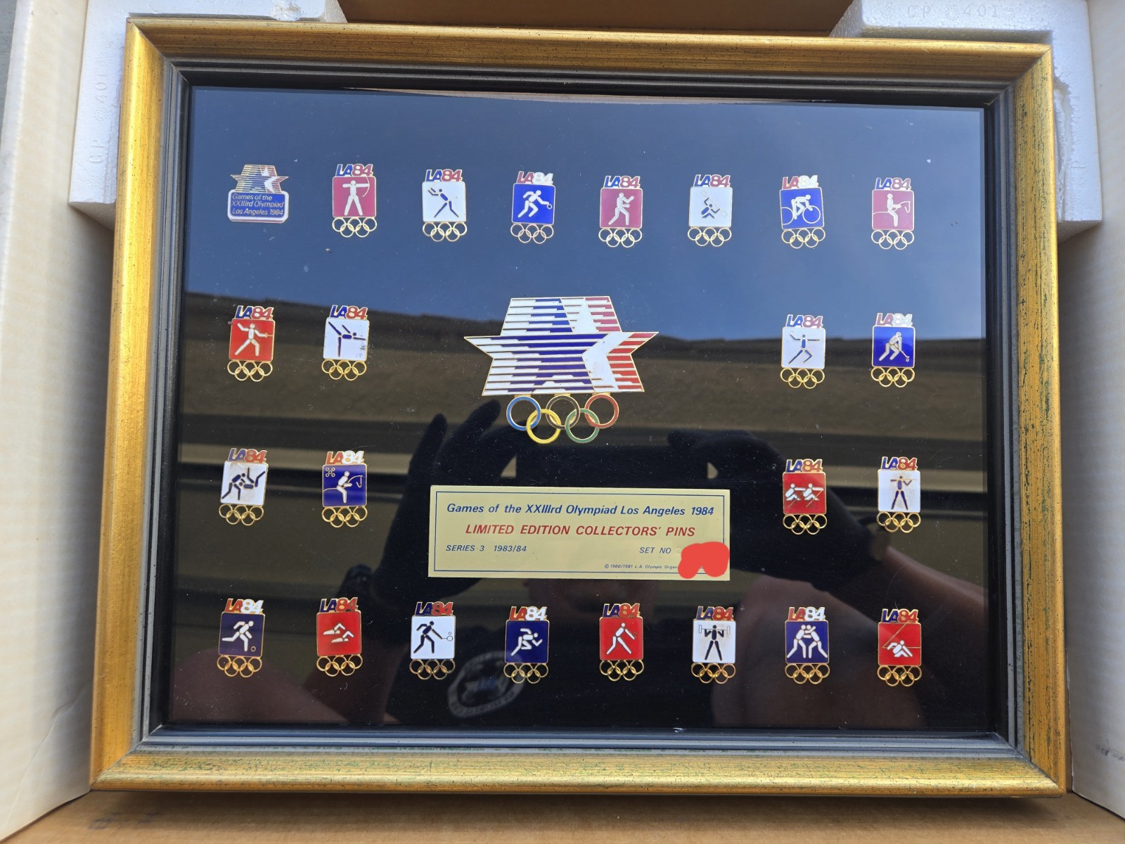 Los Angeles 1984 Olympics Limited Edition Pins Set Series 3 Framed w/ Box