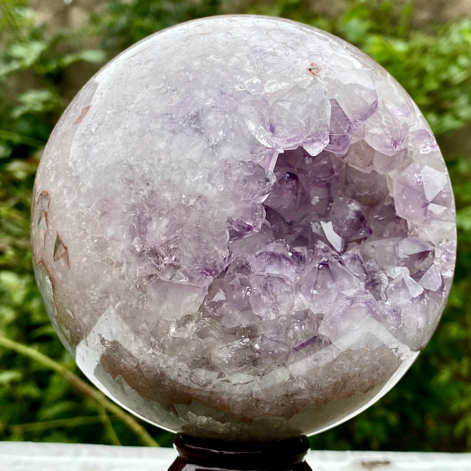 4.1LB  Amethyst Agate Sphere Polished Healing Crystal Ball Home Feng Shui Ornam