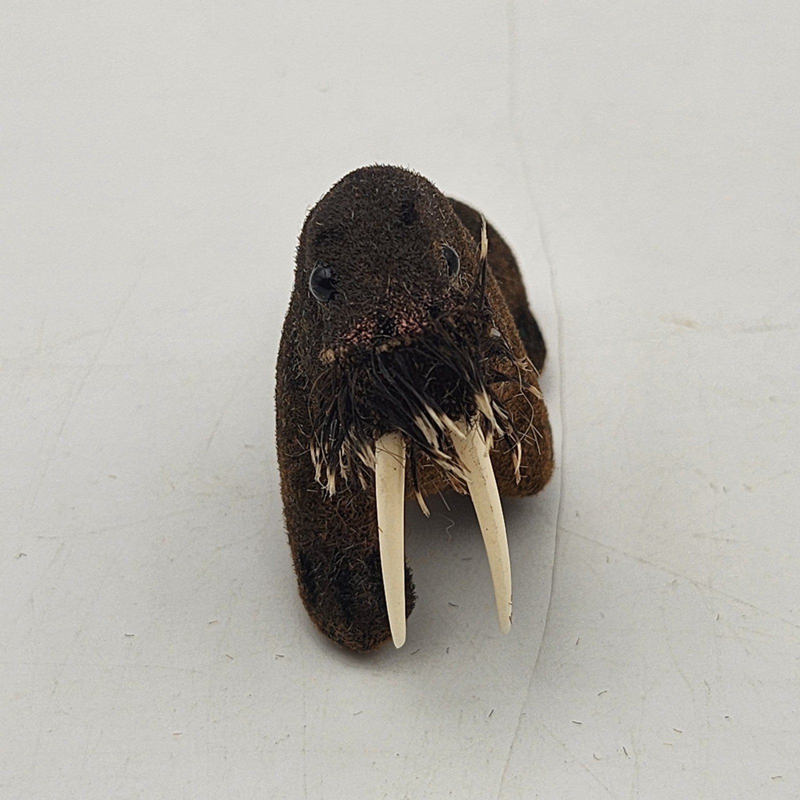 Vintage Wagner Kunstlerschutz Walrus Figurine Flocked West Germany Miniature