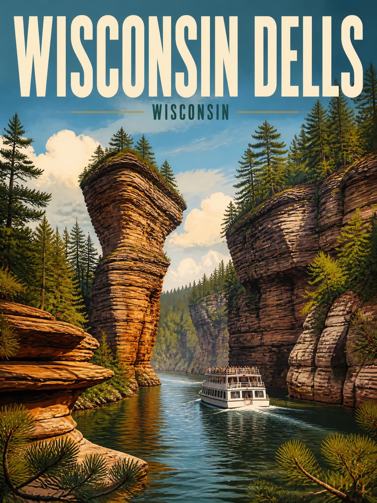 Wisconsin Dells Poster Wall Art Print Ultra-HD