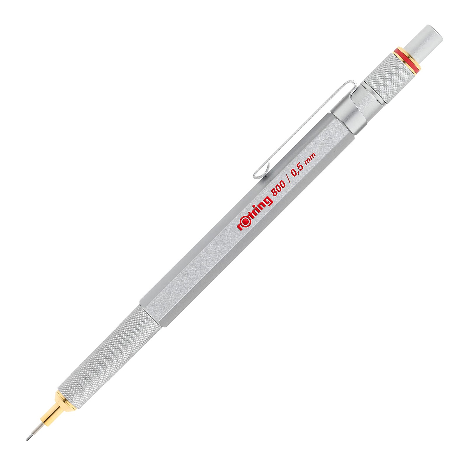 rOtring 800 Silver 0.5mm Mechanical Pencil Ergonomic Twist and Click Design