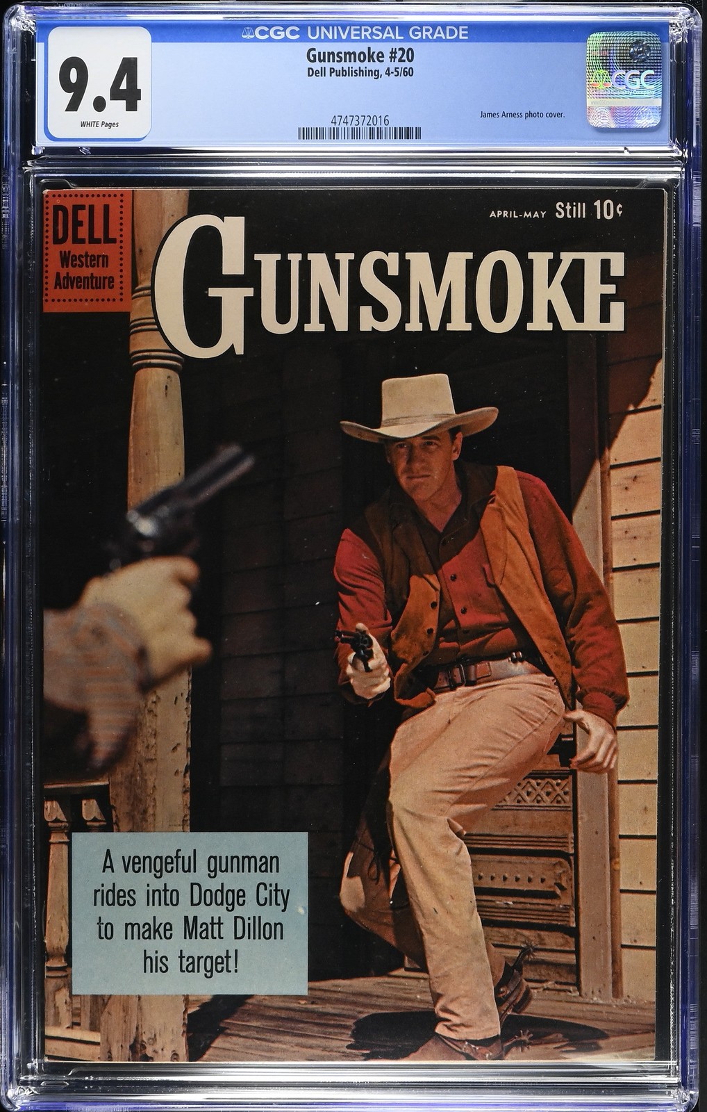 Gunsmoke #20 CGC 9.4 (Dell 1960) James Arness Photo Cover - POP 2 L@@K