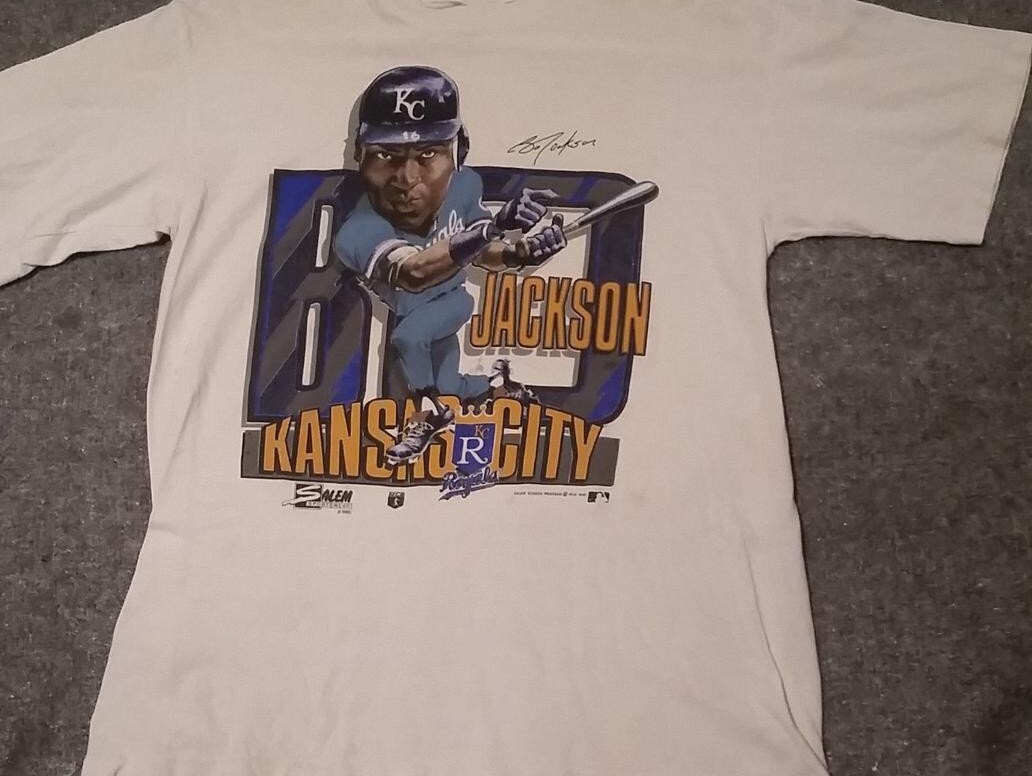 VINTAGE BO JACKSON T-SHIRT White Unisex Short Sleeve  A258
