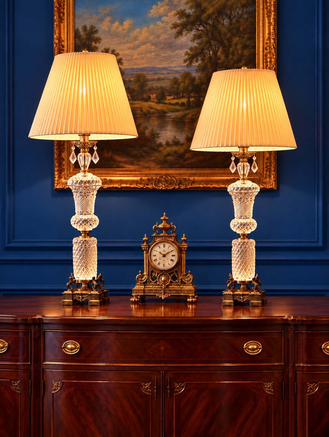 Hollywood Regency  Lamp Pair Vintage 40s 