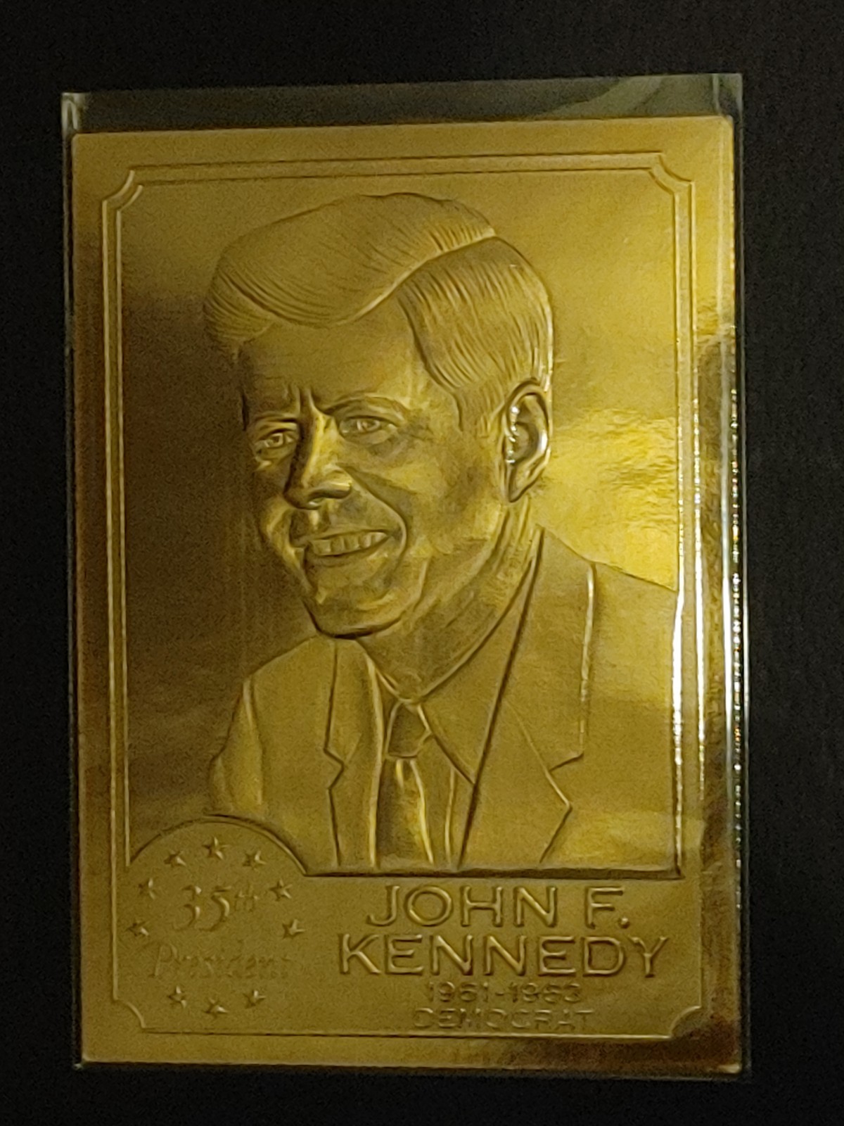 John F. Kennedy Danbury Mint 22kt Gold Card 35th U.S. President