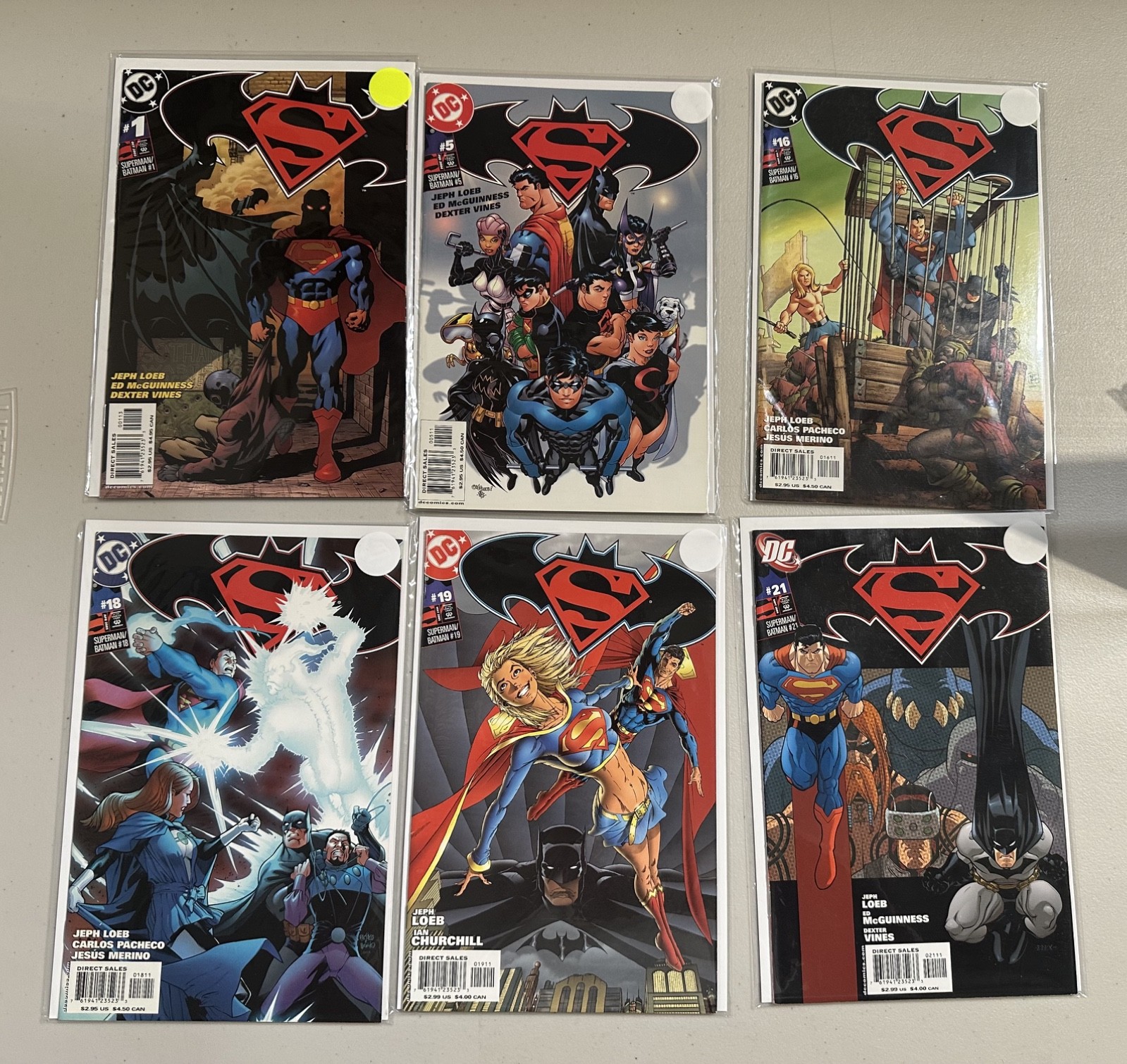 Superman Batman # 1, 5, 16, 18, 19, 21 - (6 comic lot) DC