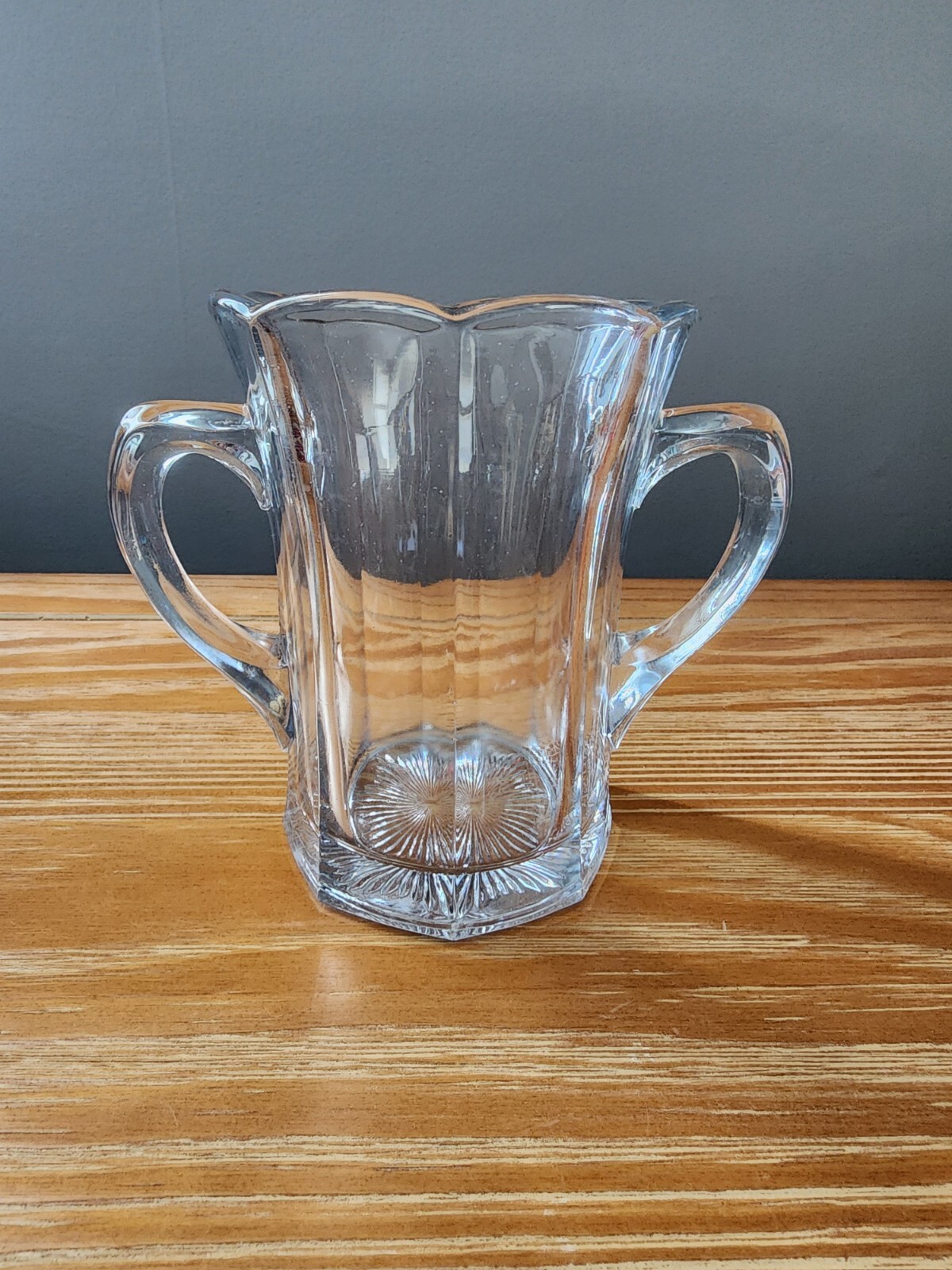 Vintage Amethyst Blown Glass Vase Spooner with Applied Handles 5-3/4\