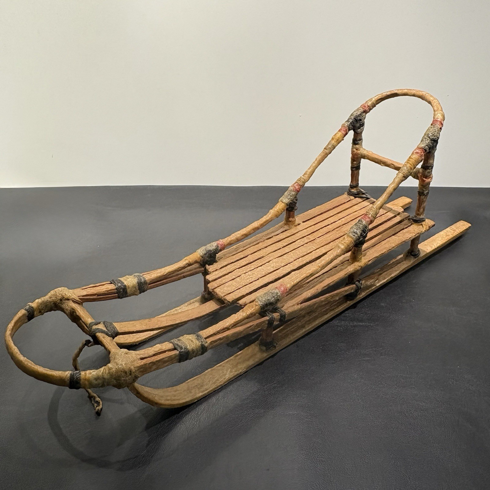 Vintage Large 21” Alaskan Indigenous Inuit Dog Sled Hand Made Model Accurate