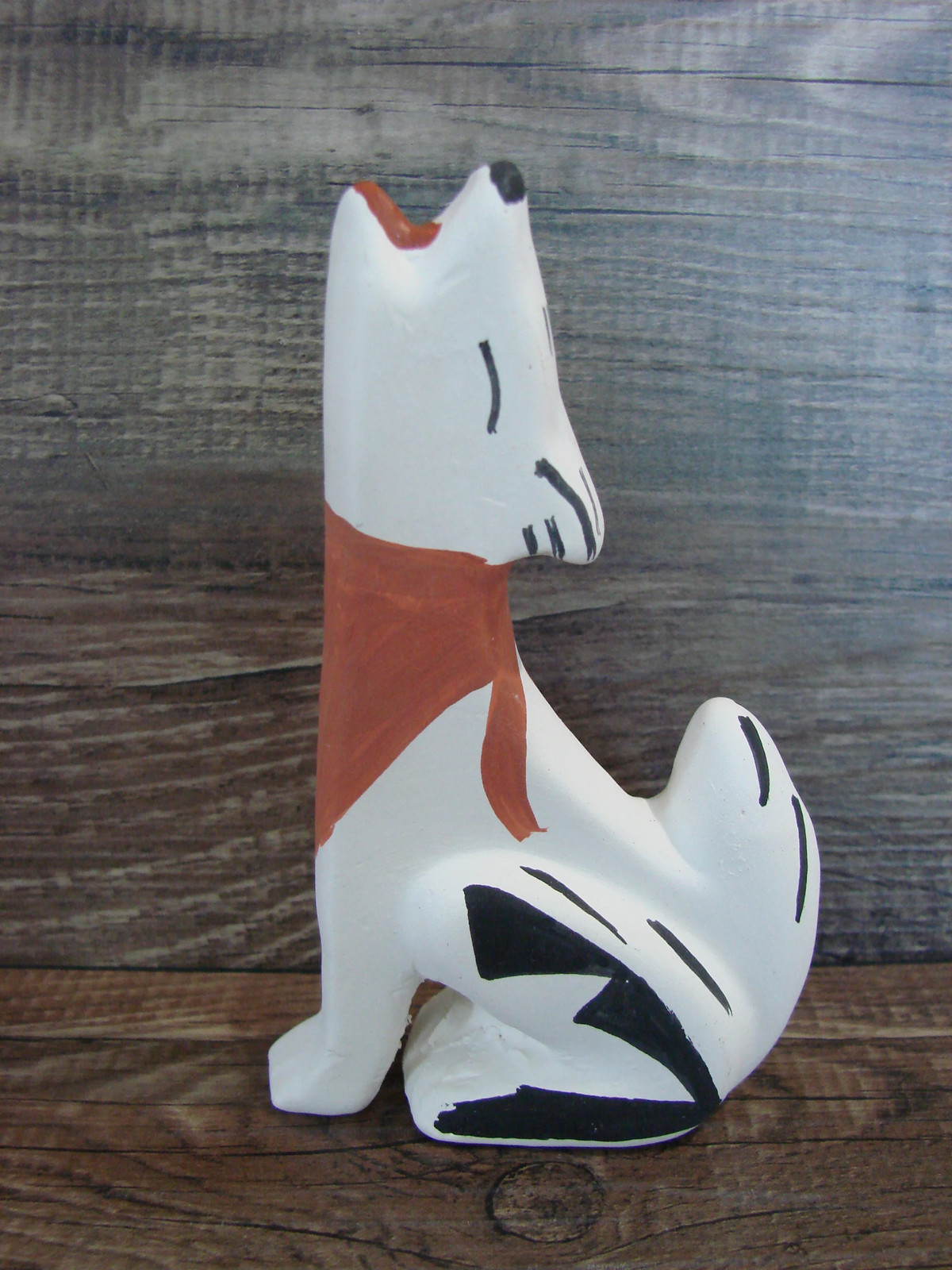 Small Native American Hand Painted Acoma Coyote Pottery by Chino