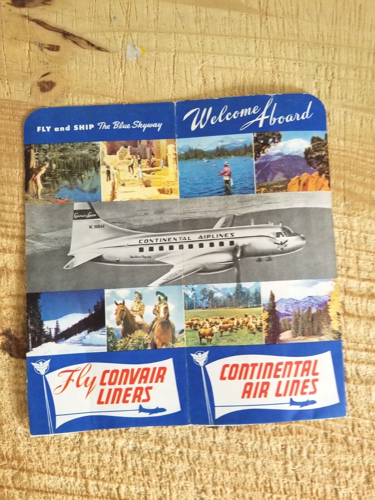 1949 CONVAIR CONTINENTAL AIR LINES FLIGHT PACKET BOOKLET.REMOVED FROM ALBUM*EH1
