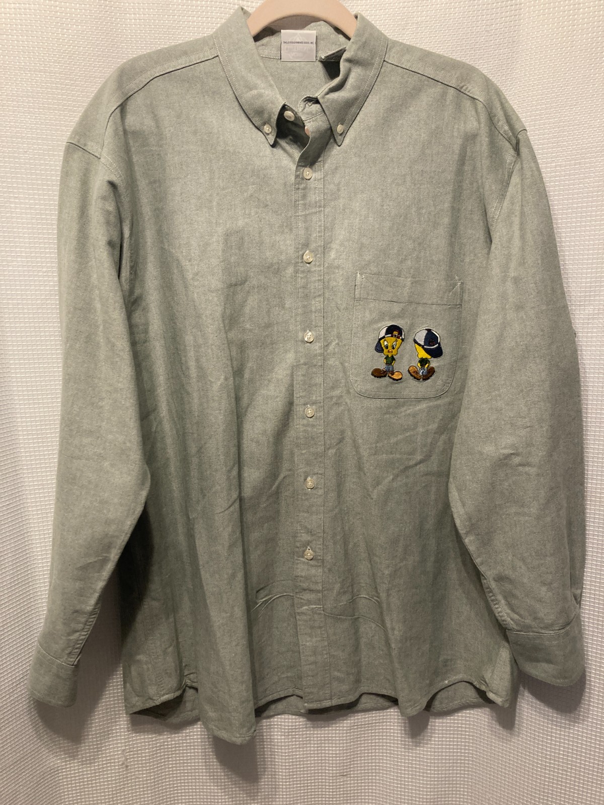 Vintage 1994 Acme Clothing Co Looney Tunes Tweety Bird Button Down Shirt Mens L
