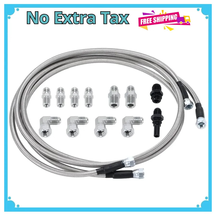 6AN 70in Stainless Braided PTFE Transmission Cooler Hose Kit GM Ford Transmis... 6AN 70in Stainless Braided PTFE Transmission Cooler Hose Kit GM Ford Transmis...