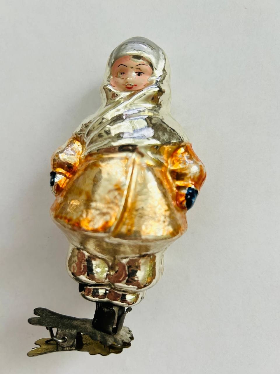 Vintage Soviet Christmas Ornament Boy in Winter Coat, USSR Antique Mercury Glass Vintage Soviet Christmas Ornament Boy in Winter Coat, USSR Antique Mercury Glass