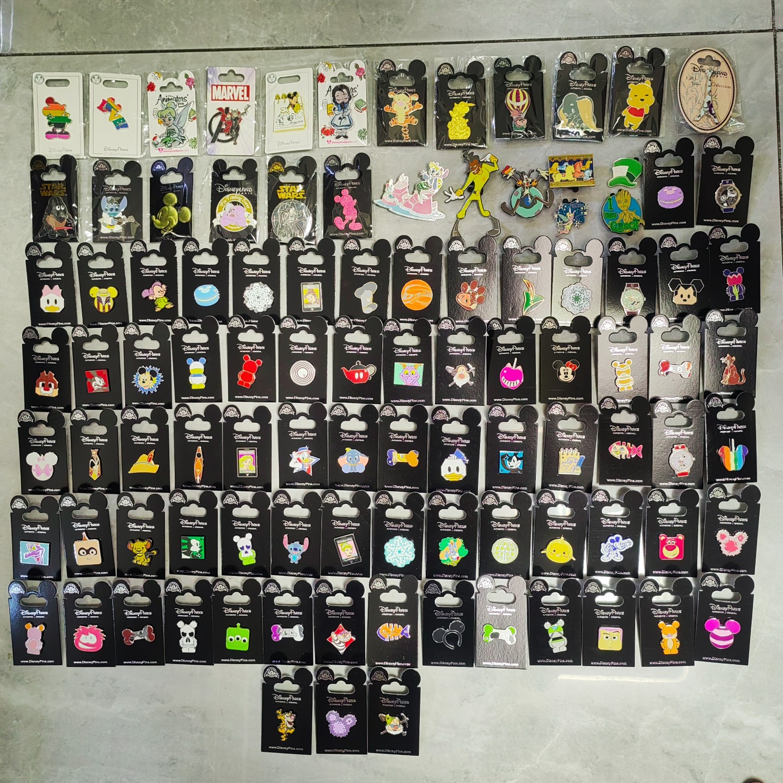 Disney   exchange badges come in groups of 100 pins