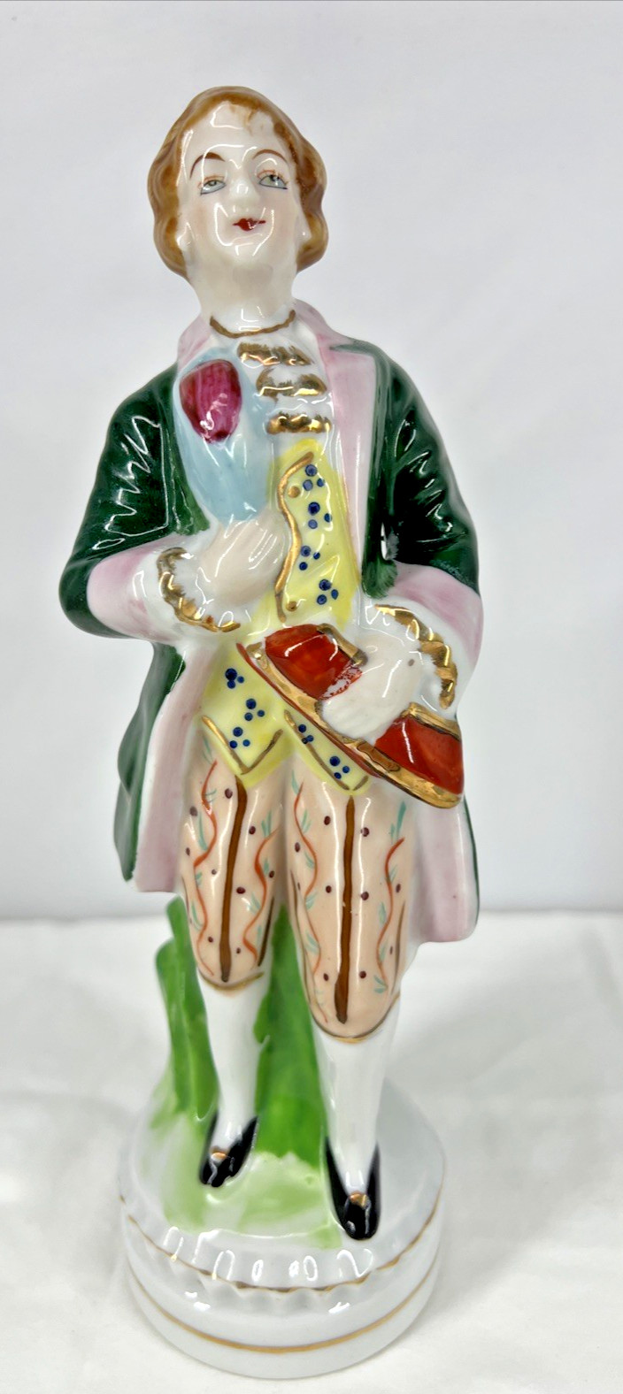Porcelain Figurine Man Standing Tall Hand Painted & Made in Occupied Japan 9\ Porcelain Figurine Man Standing Tall Hand Painted & Made in Occupied Japan 9\