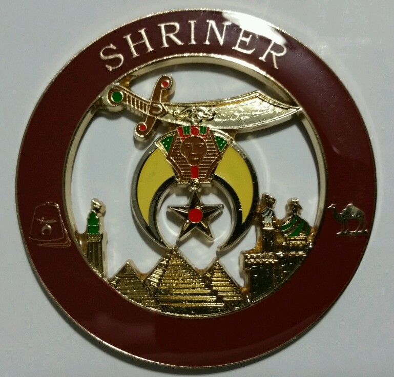 New Shriners Brown Cut-Out Car Emblem  